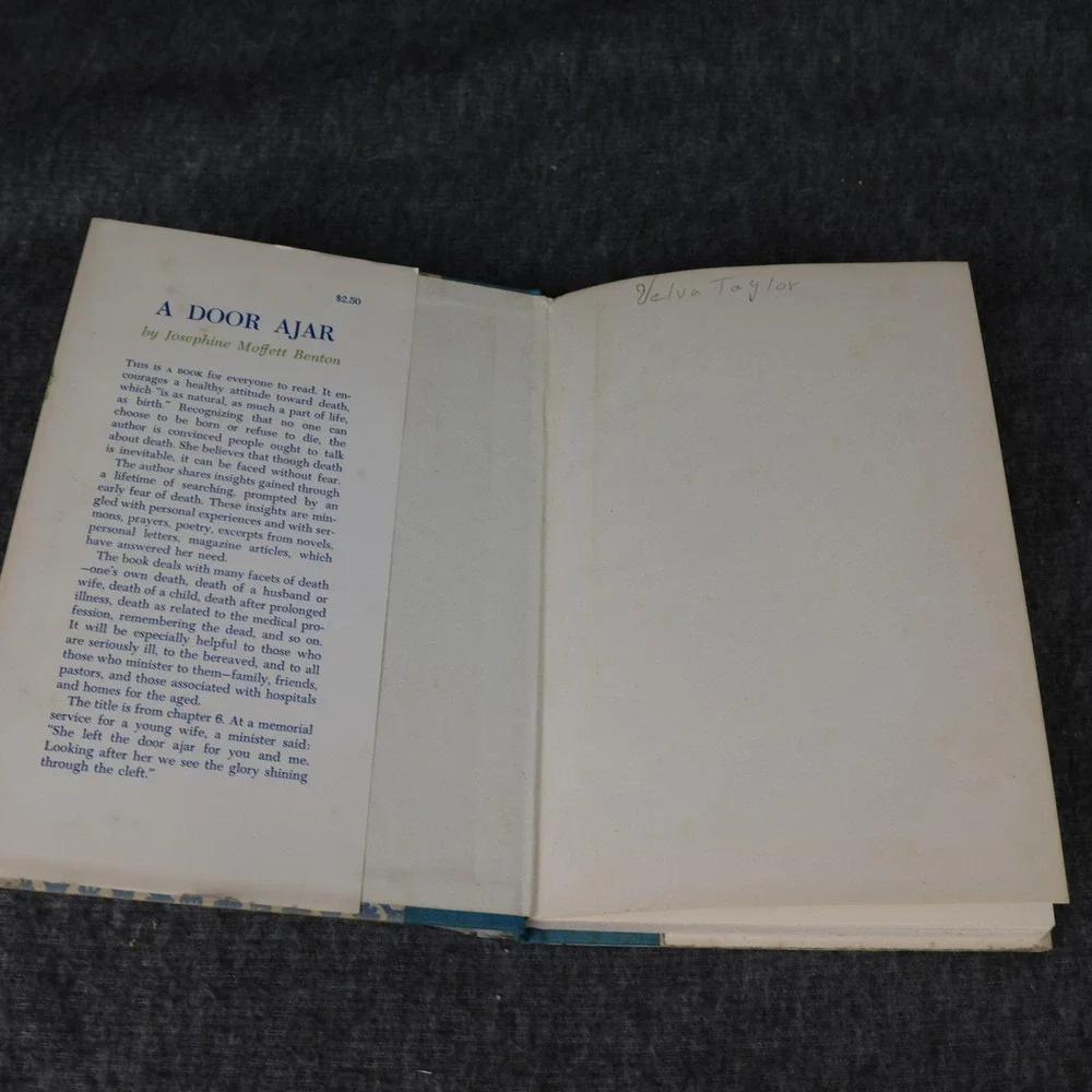 Vintage A Door Ajar Josephine Moffett Benton Green HC DJ 1965 USA Christian